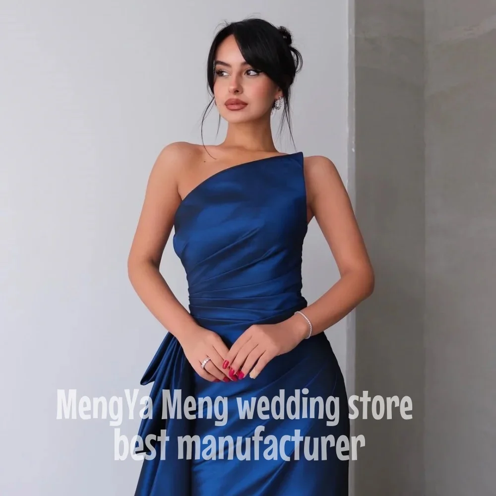 ZHUISHU Индивидуальные синие атласные халаты с русалкой без бретелек, без рукавов, с открытой спиной, вечерние платья длиной до пола, платье для выпускного вечера