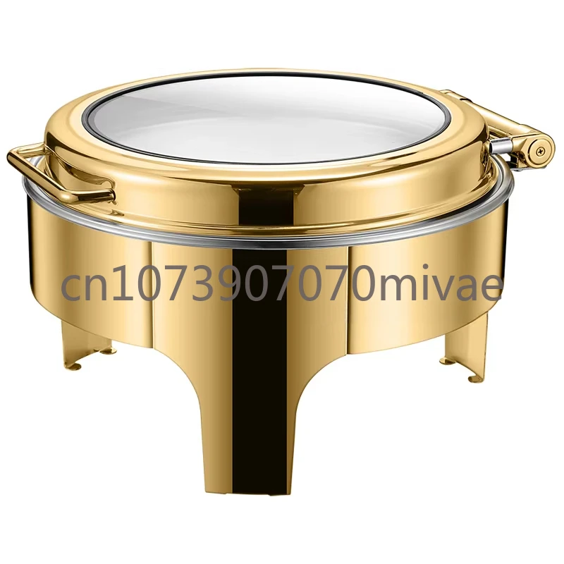 Pratos de atrito Buffet Fogão de cozinheiro Prato de atrito 6L Prato redondo de atrito redondo de aço inoxidável