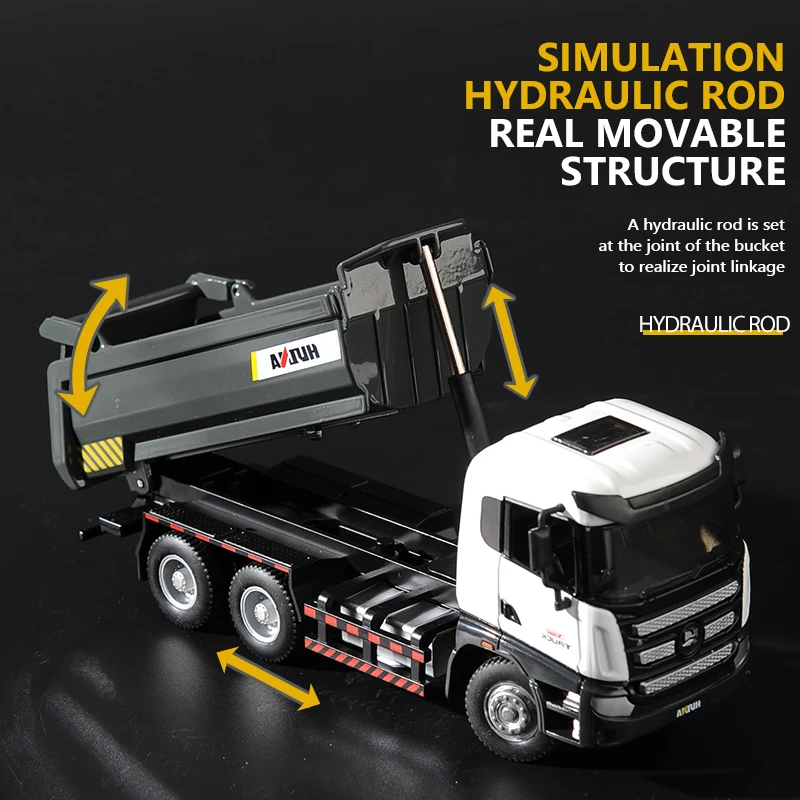 Huina 1718 1/50 Simulation Alloy Loading Dump Truck Vehicle Model Construction Can Move Engineering Car Kids Toys Boys Gifts