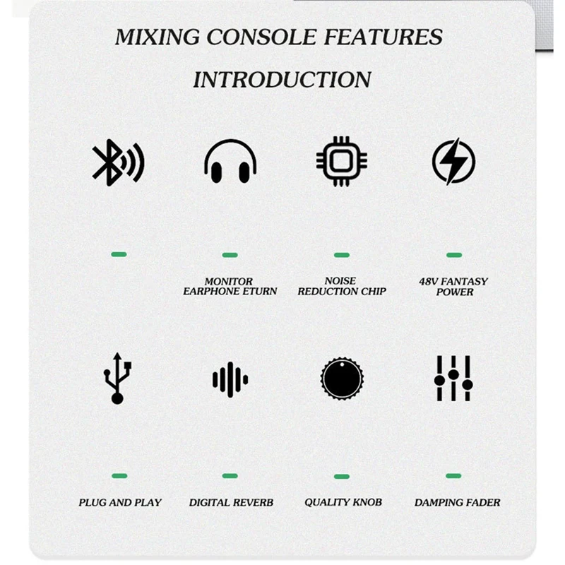 Professional 4-Channel Mixer Built-In 16DSP 7-Segment Balanced Effect Bluetooth Support Recording Audio Mixer