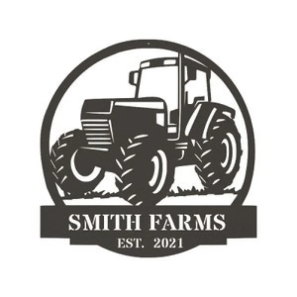 Custom Metal Tractor Sign with Farm Name. A Door Hanger Gift, Suits Housewarming, Wedding Anniversary.Rustic Outdoor Decor Charm