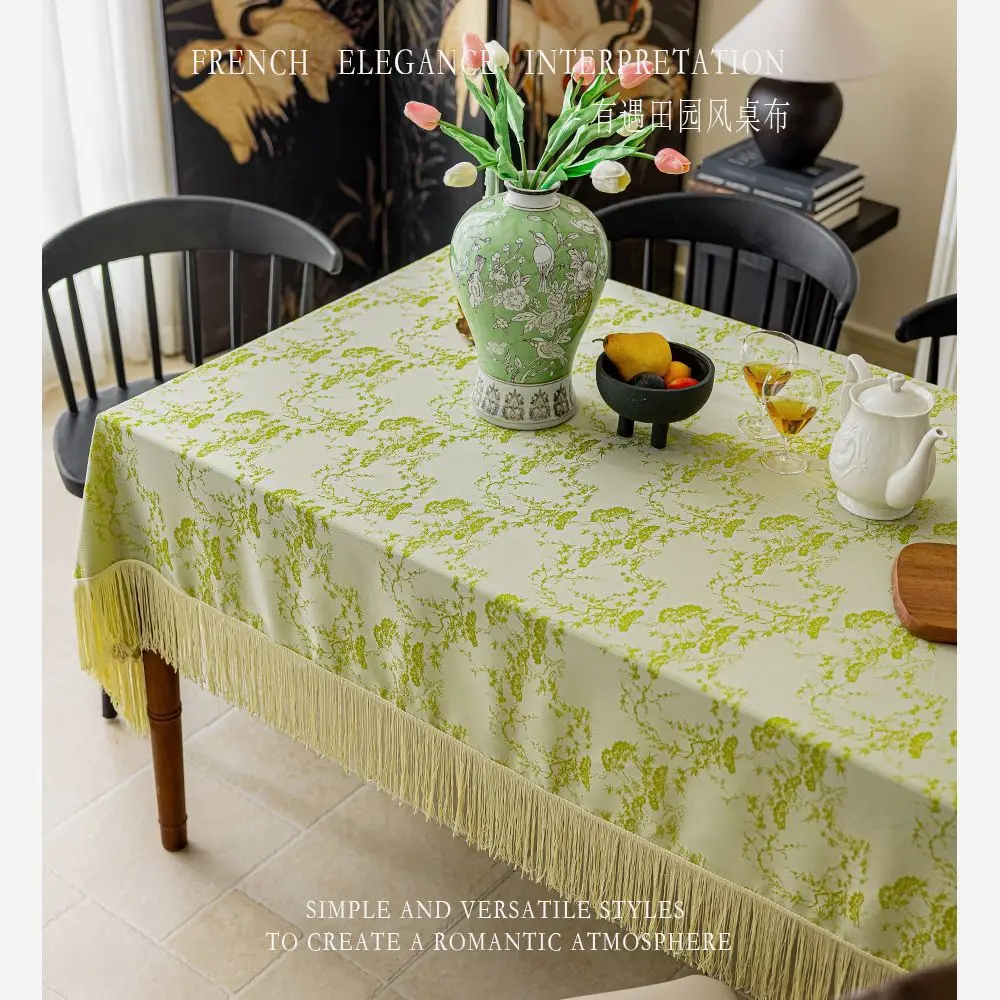 Huangmei orchid bamboo jacquard tablecloth artsy living room dining table cover atmosphere coffee table tablecloth