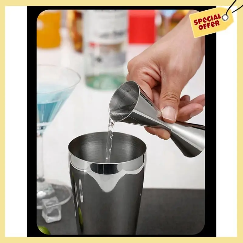 

-BABQ 2X Stainless Steel Measure Cup Double Head Bar Party Wine Cocktail Shaker Jigger 45Ml
