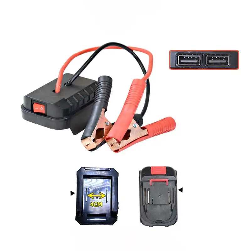 Accenditore Jump Starter per Makita Batteria al litio Booster Cavo Adattatore Kit di alimentazione di emergenza per auto Convertitore fai da te con strumenti a clip