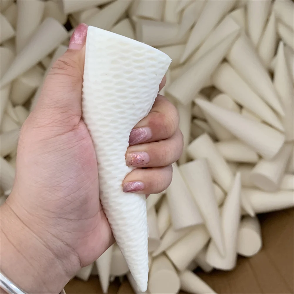 5.3inch Pu Plastic Soft Waffle Cone Faux Crispy Food DIY Ice Cream Model Display Golden Decoration Shop Party Props Artificial