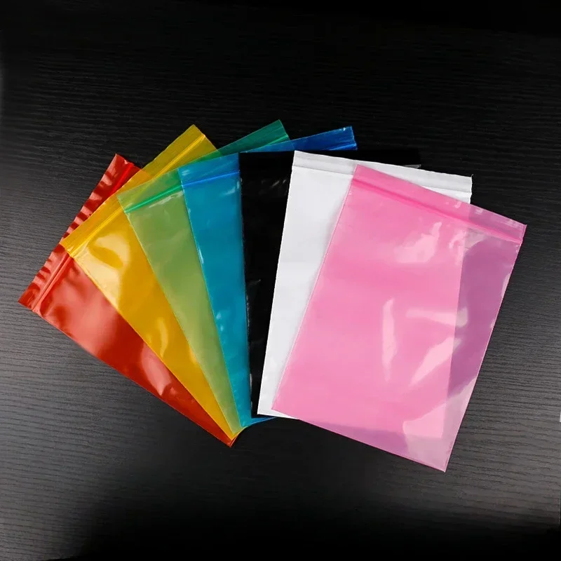 0.12mm Thick Colored PE Self Sealing Bag Multiple Sizes of Sealed Packaging Storage Bags Snack Jewelry Packaging Sealed Pouch