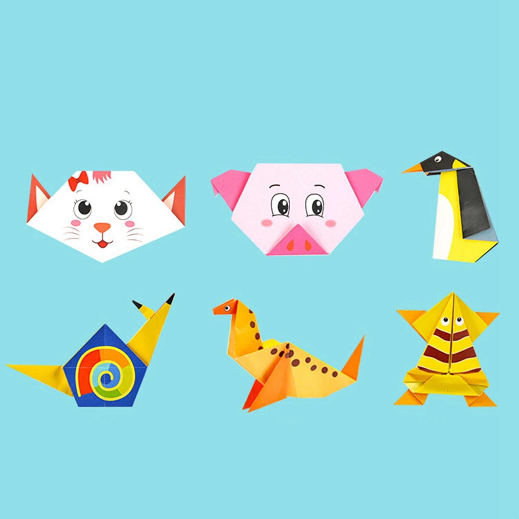 216 Pcs Cartoon Origami Book Paper Arts And Craft DIY Handmade 3D Puzzle Animal Crafts For Kids Educational Child -[A17I]