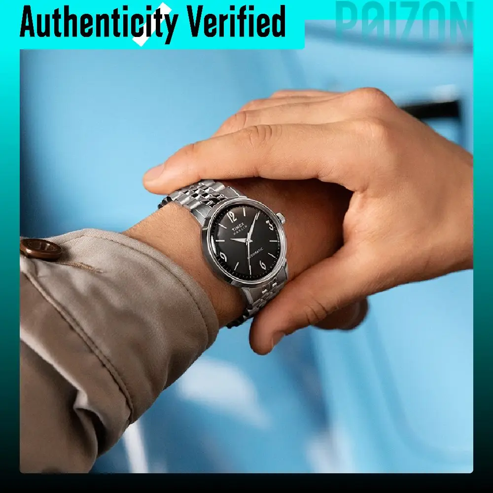 TIMEX Wrist Watches Automatic Mechanical Movement Stainless Steel Strap 40mm Black Dial Men's Watches TW2W93200-1