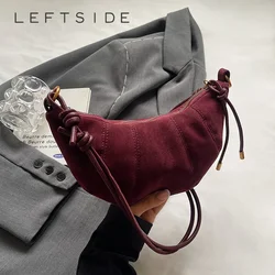 Leftside-Sac rétro en cuir épissé solide pour femme, sac à bandoulière pour femme, sacs à main et bourses, mode coréenne, 2024