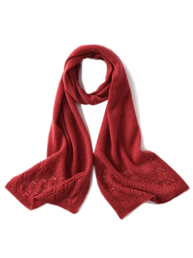 160*26cm Winter 100% Cashmere Scarf Women Outdoor Ski Warm Soft Bandana Women's Scarves 2024 Fashion Stitching Knitted Shawl