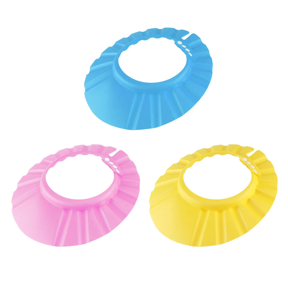 

6pcs Adjustable Baby Bath Shampoo Shower Cap Infant Waterproof Hair Washing Hat For Toddler 3-6 Years Soft Elastic Kids Bathing
