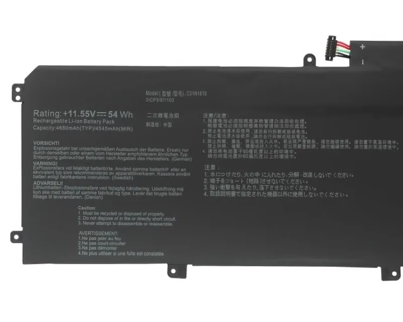 For ASUS ZenBook UX330C UX330CA U3000C C31N1610 11.55v 54wh/4680mAh Laptop Battery