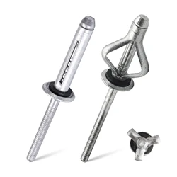 20/50Pcs Waterproof Tri Fold Rivets,Aluminum Alloy Folding Blind Rivets with Sealing Washer O-Ring,Tri-Grip Exploding Pop Rivets