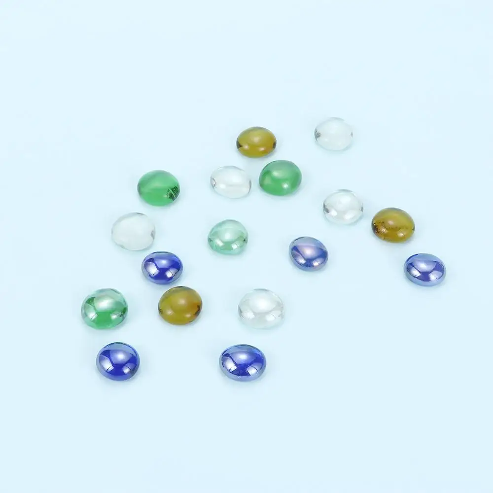 

Colored Glass Beads Crystal Home Gift Round Craft Marbles Stone Flat Pebbles Flat Beads Pinball Aquarium Decoration