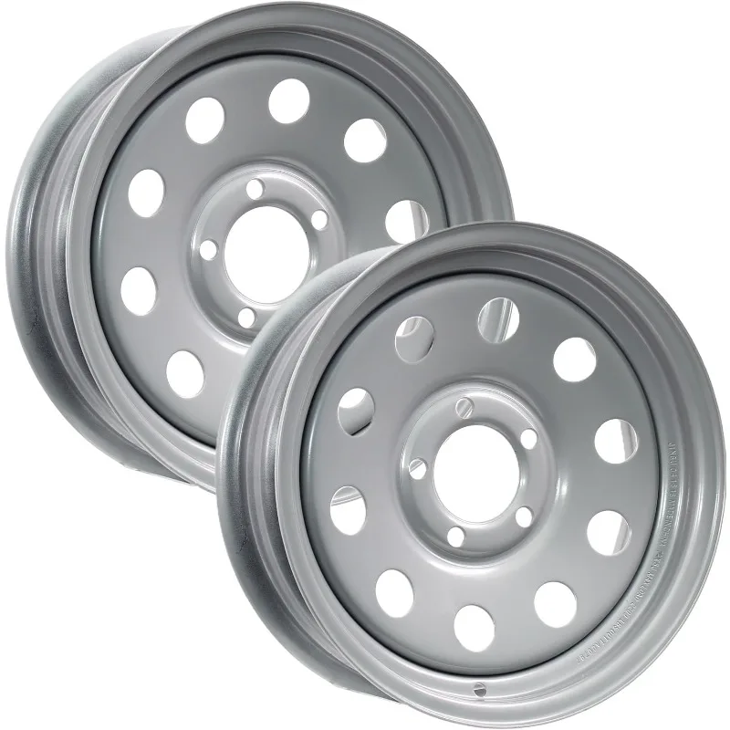 

2-Pack Trailer Rim Wheel 15X5 15" 5 Lug On 4.5" Center Silver Modular