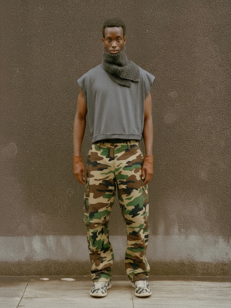 

HA7MS Camouflage Work Pants Casual Loose Nylon Outdoor Autumn Winter Couple's Cheered Trousers Comfortable Durable Men's Cl...