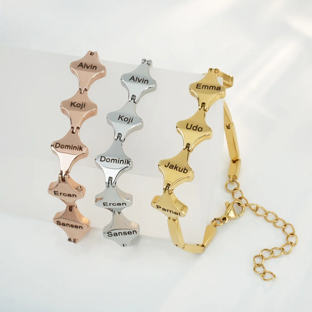 

2025 Fashion ins style niche high-end sense versatile stainless steel electroplated 18K gold engraved bracelet for women