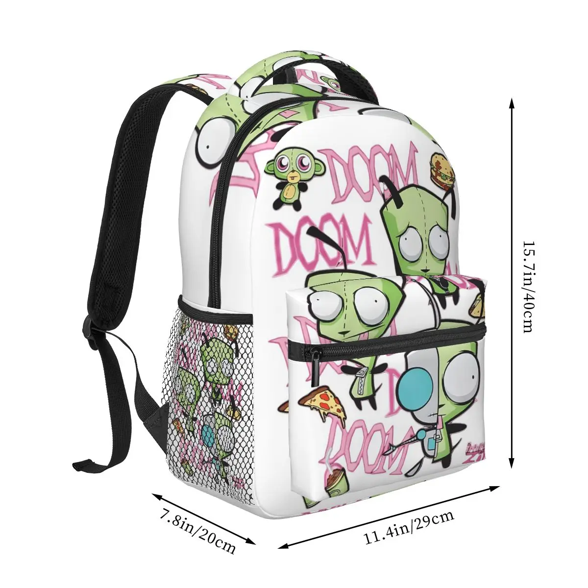 Gir Invader Zim Anime Backpack Hot Sale Daypack Large Capacity Boys Girls BookBag School Bag Shoulder Bags for Men Women