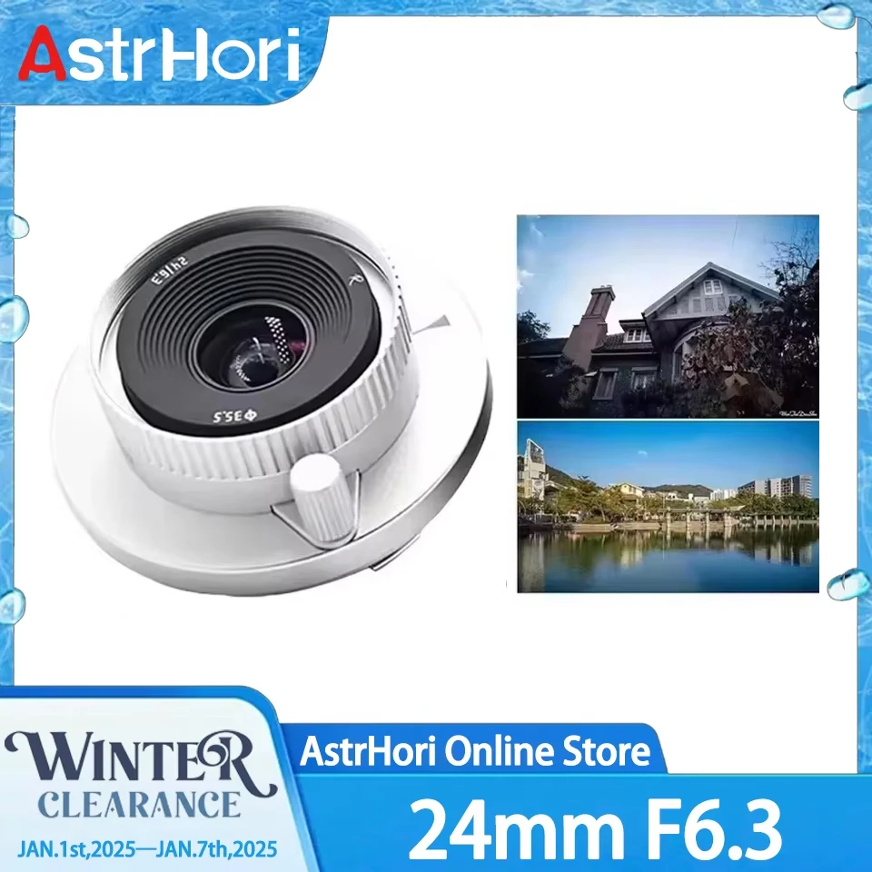 AstrHori 24mm F6.3 Full Frame Manual Focus Pancake Rangefinder Focus Wide Angle Lens for Wedding Business Architecture Sports