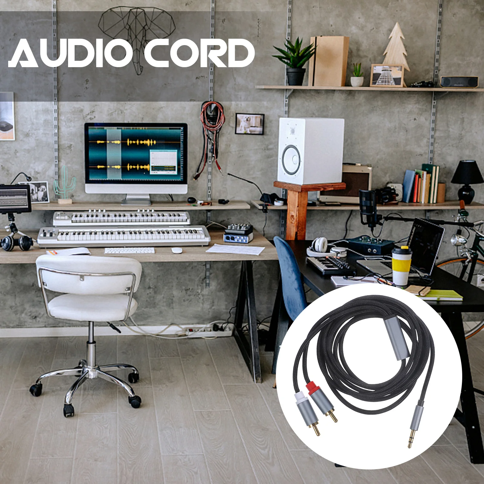 

2M 3.5Mm Aux Cable Y Splitter For Smartphones Tablets Amplifiers Audio Video Cable Stereo Extension Cord Auxiliary Cord