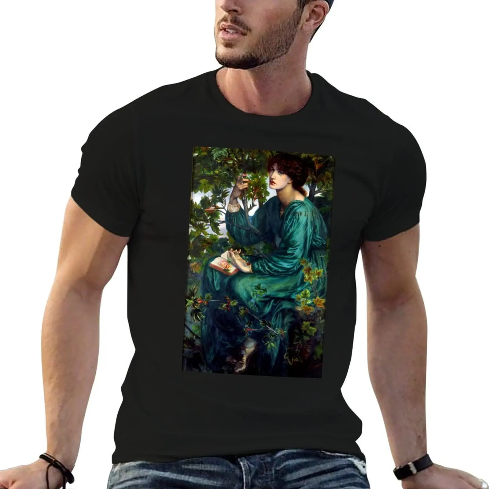 Camiseta Dante Gabriel Rossetti The Day Dream, camisetas masculinas, camisetas gráficas para homens, camisetas de algodão engraçadas de anime para homens