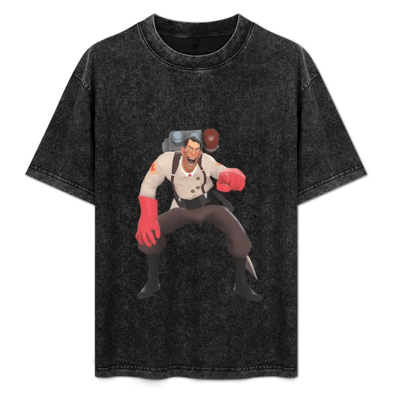 

tf2 medic laugh T-Shirt Simple Casual Short Sleeve Tee