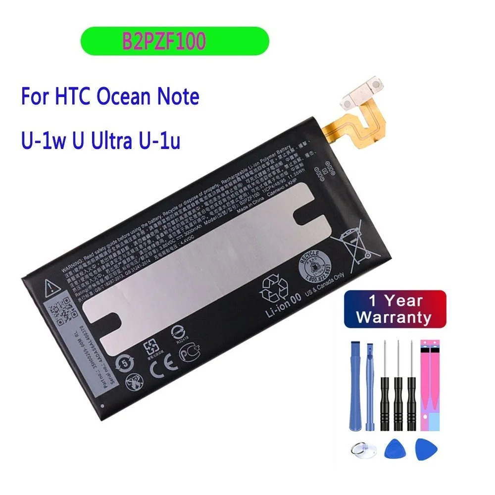 

B2PZF100 Battery For HTC Ocean Note U-1w U Ultra U-1u 3000mAh Phone Battery Bateria + Tools Kits