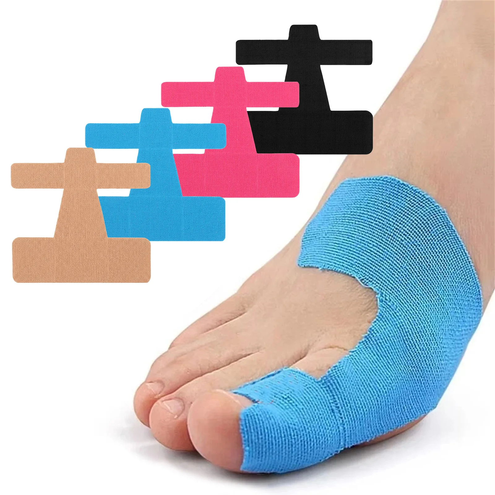 10PCS Bunion Corrector Support Tape Strips Elastic Self Adhesive Kinesiology Foot Alignment Pads Anti Chafing Support for Sports