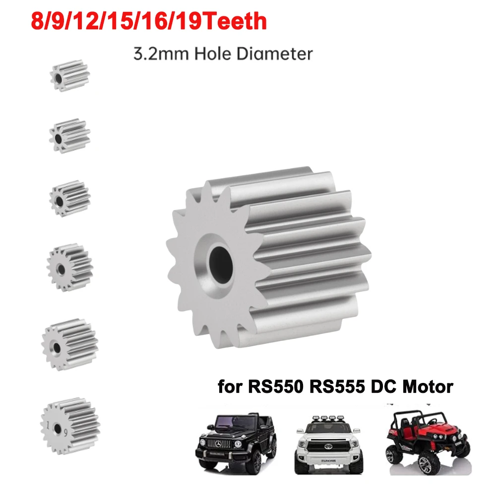8/9/10/12/15/16/19 Teeth Motor Gear Kids Ride On Toys Car Replaceable Motor Gear for RS550 RS555 DC Motor