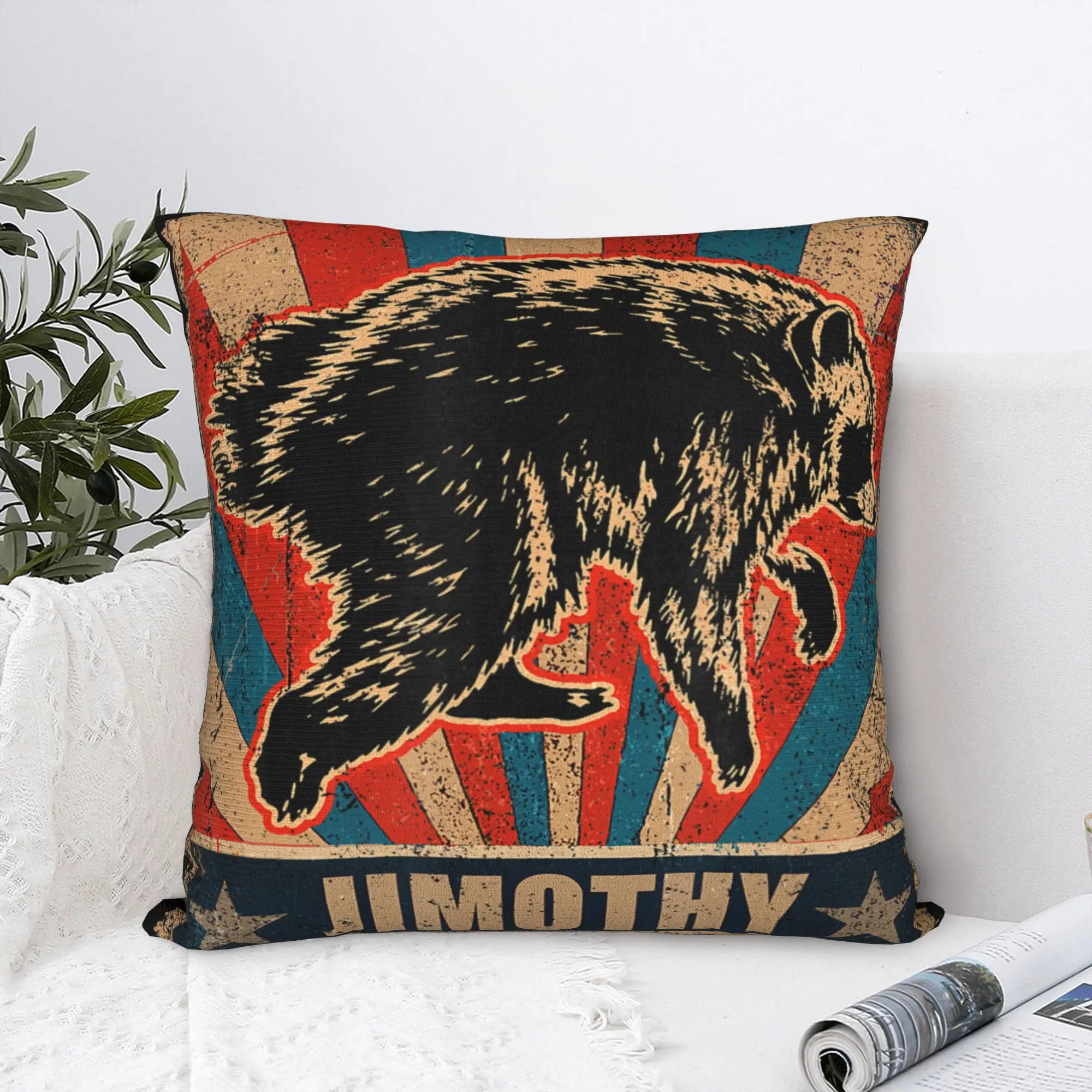 Jimothy Viral Raccoon Shirt Funny Trash Panda Wildlife Pillowcases Trendy Pillow Case For Sofa Car Home Decor Comfy Pillow Cover