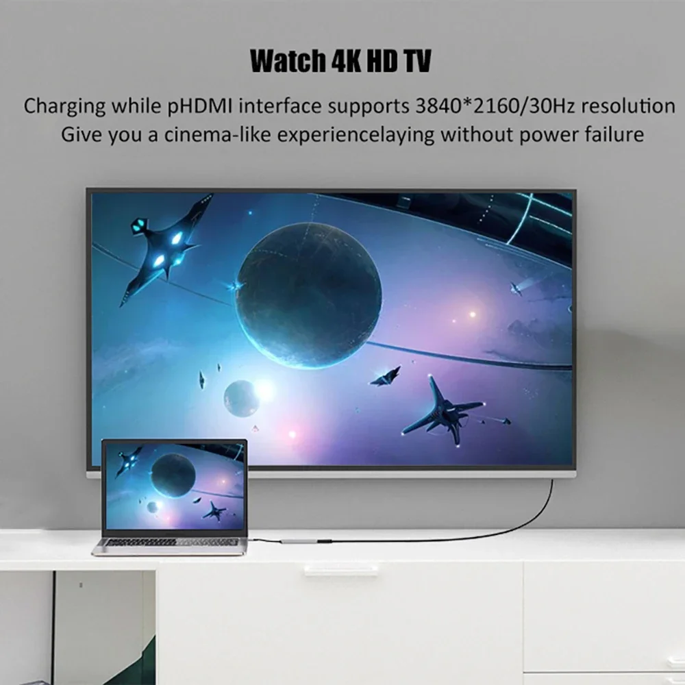 6-in-1 USB C 도킹 스테이션 유형 C 허브 유형 C-HDMI 어댑터 4K30Hz PD 87W USB 3.0 Macbook 용 5Gbps 고속 전송