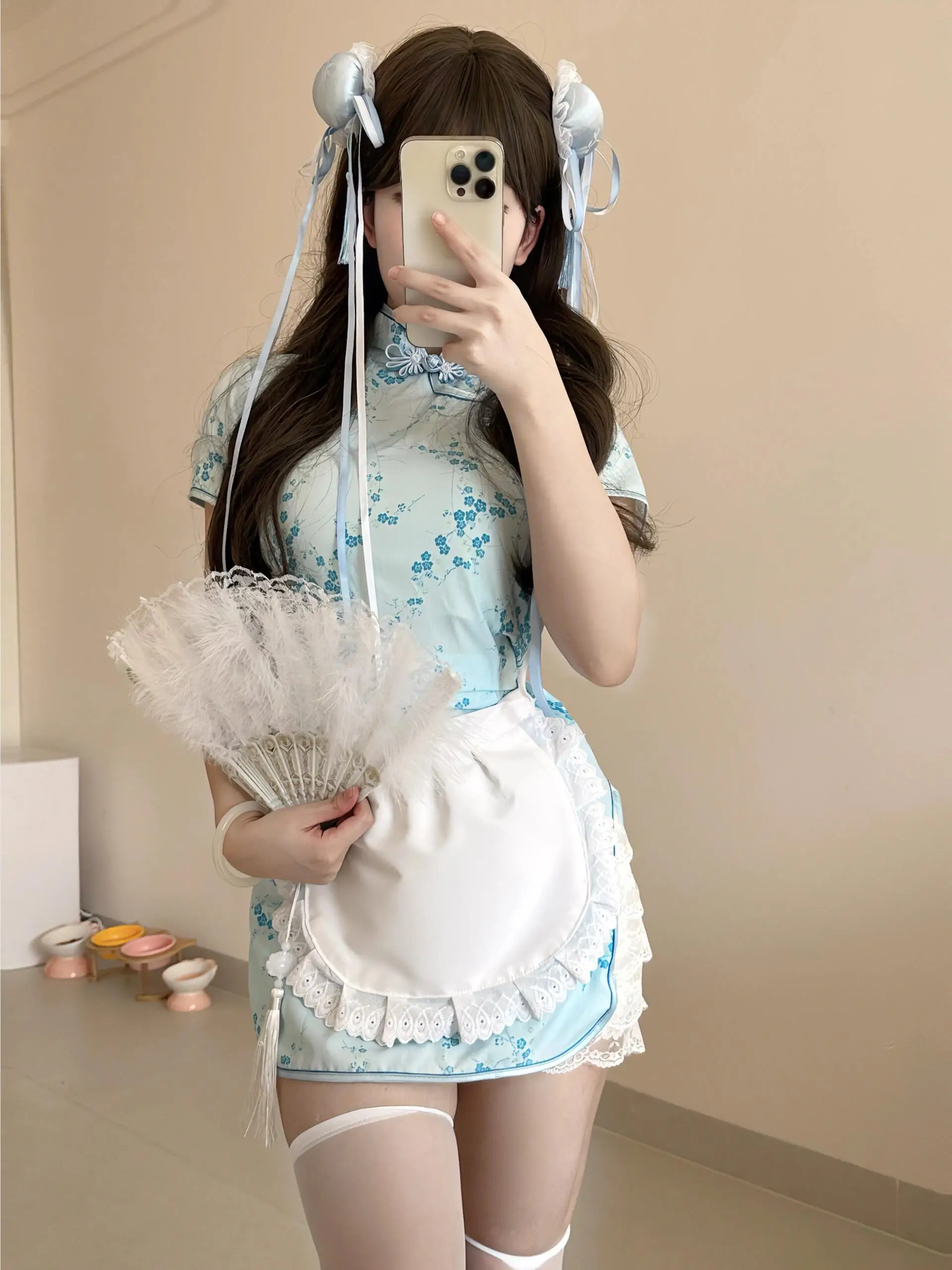 تنورة صينية جديدة من Sle Dr loween Cisas Cosplay orm تنورة خادمة ناعمة للفتيات ملابس يومية