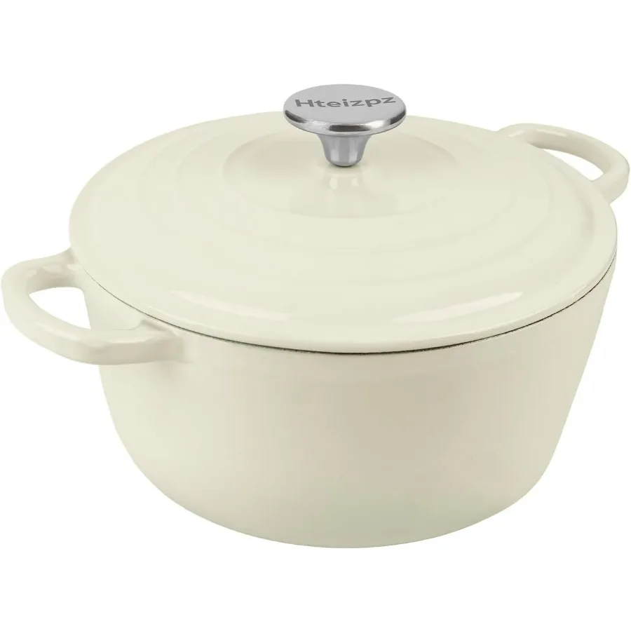 

Enameled Cast Iron Dutch Oven Pot with Lid 5.7 Quart for Bread Baking Oven Safe up to 500 F Ideal for Braising Roasting Stews a