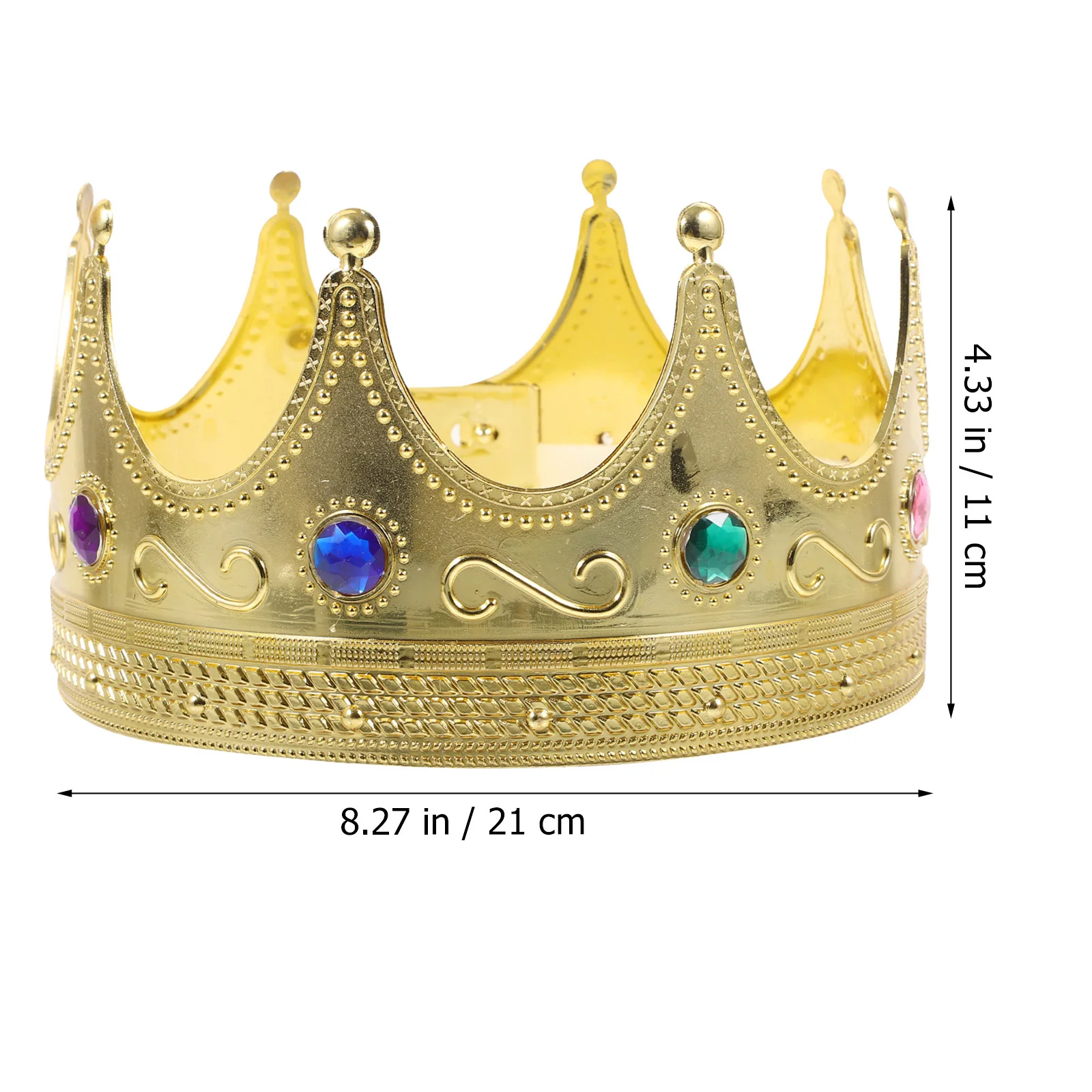 

WOONEKY Plastic Gold for Queen Costume Party Halloween Cosplay Accessory Comfortable Lightweight Unisex Design