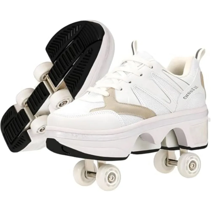 

Roller Skate Shoes for Girls,,Women, Men and Adults Retractable Shoes with Wheels Pop-Out High Roller Skating Shoes That Turn I