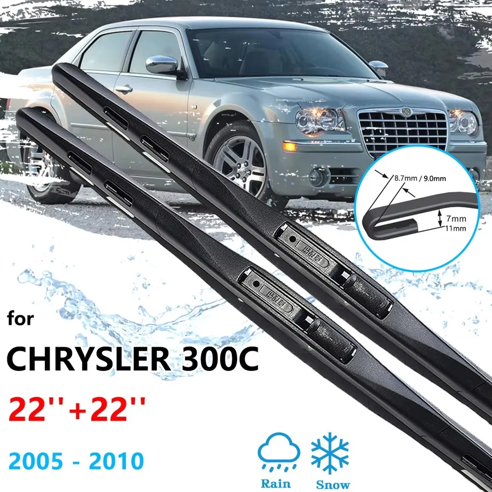 

For Chrysler 300 300C 2005~2010 Front Window Cleaning Frameless Wiper Blades Rubber Brushes Auto Replacement Parts Accessories