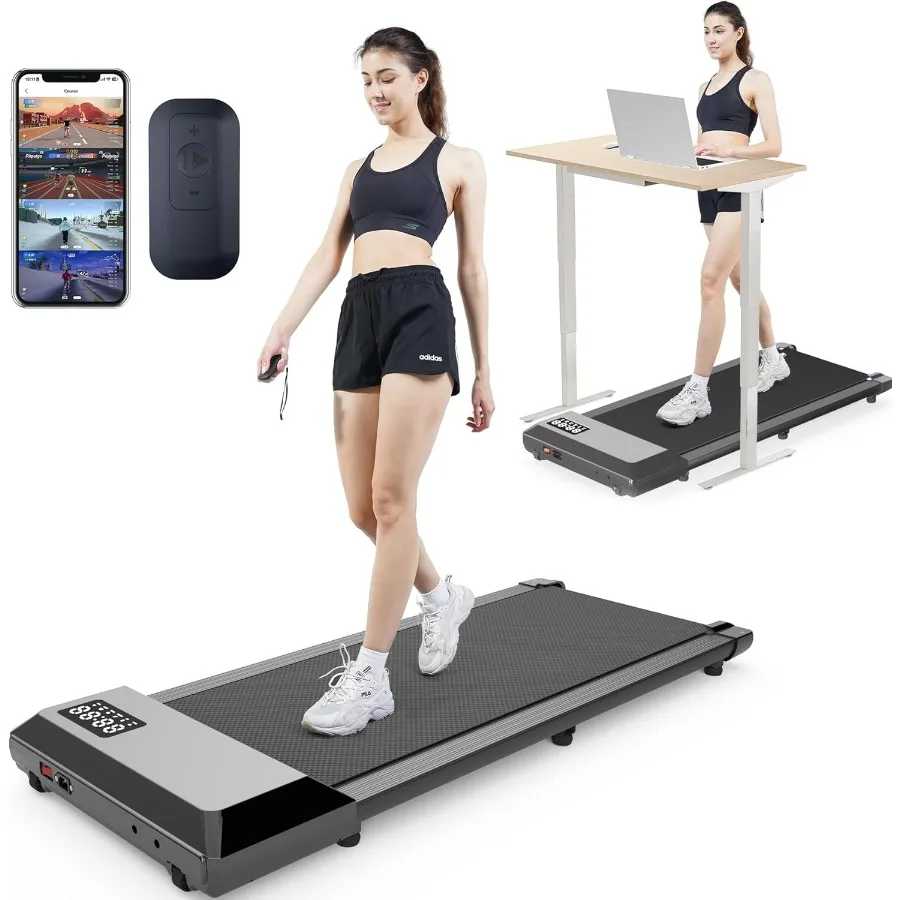 

Walking Pad, Smart Raceable Under Desk Treadmill, Portable Small Flat Treadmills for Home Weight Loss/Fitness, 265lbs Capacity