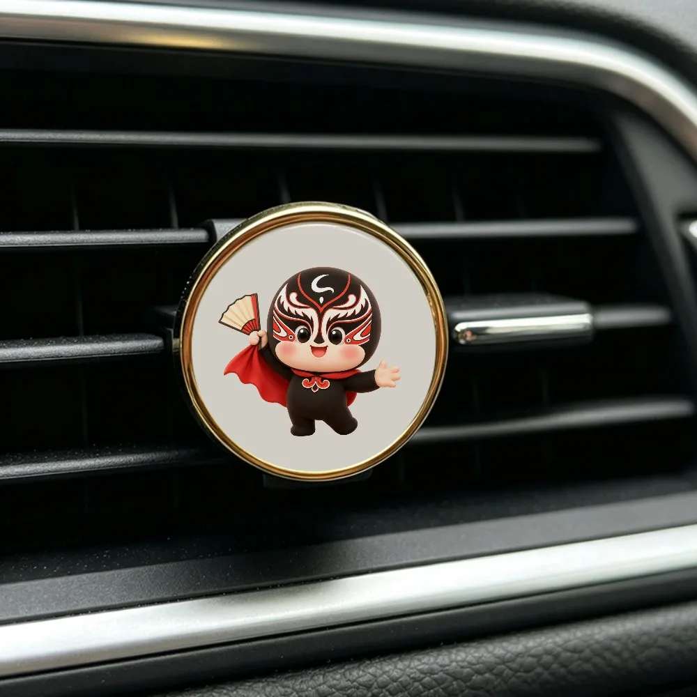 Sichuan Opera Face Changing Car Vent Freshener Cute Chinese Style Car Scent Clip High-End Auto Interior Decor Holiday Gift