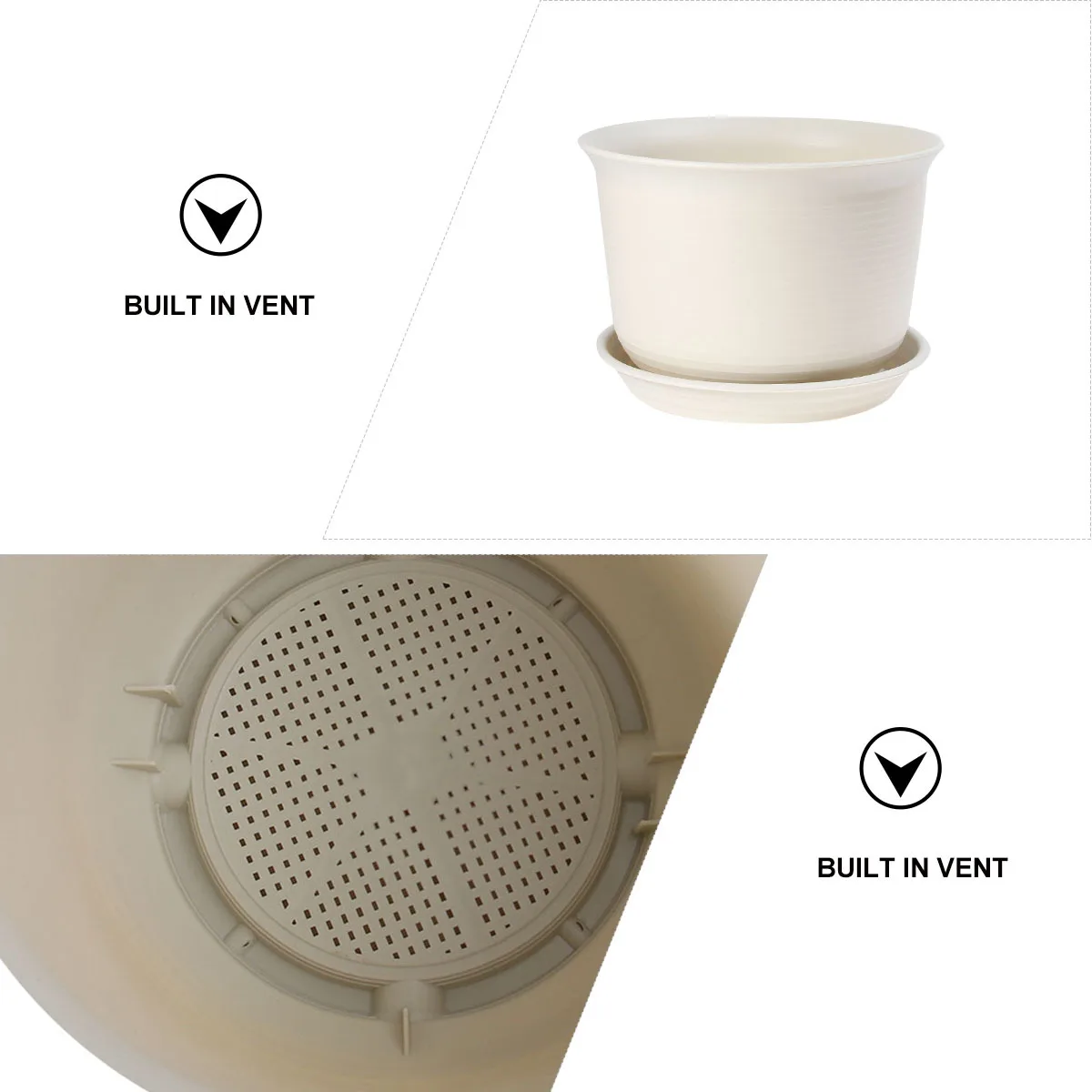 

Colorful Plastic Flower Pots Resin Smooth Drainage Holes Succulent Planters For Home Garden Decor Wedding Baby Shower