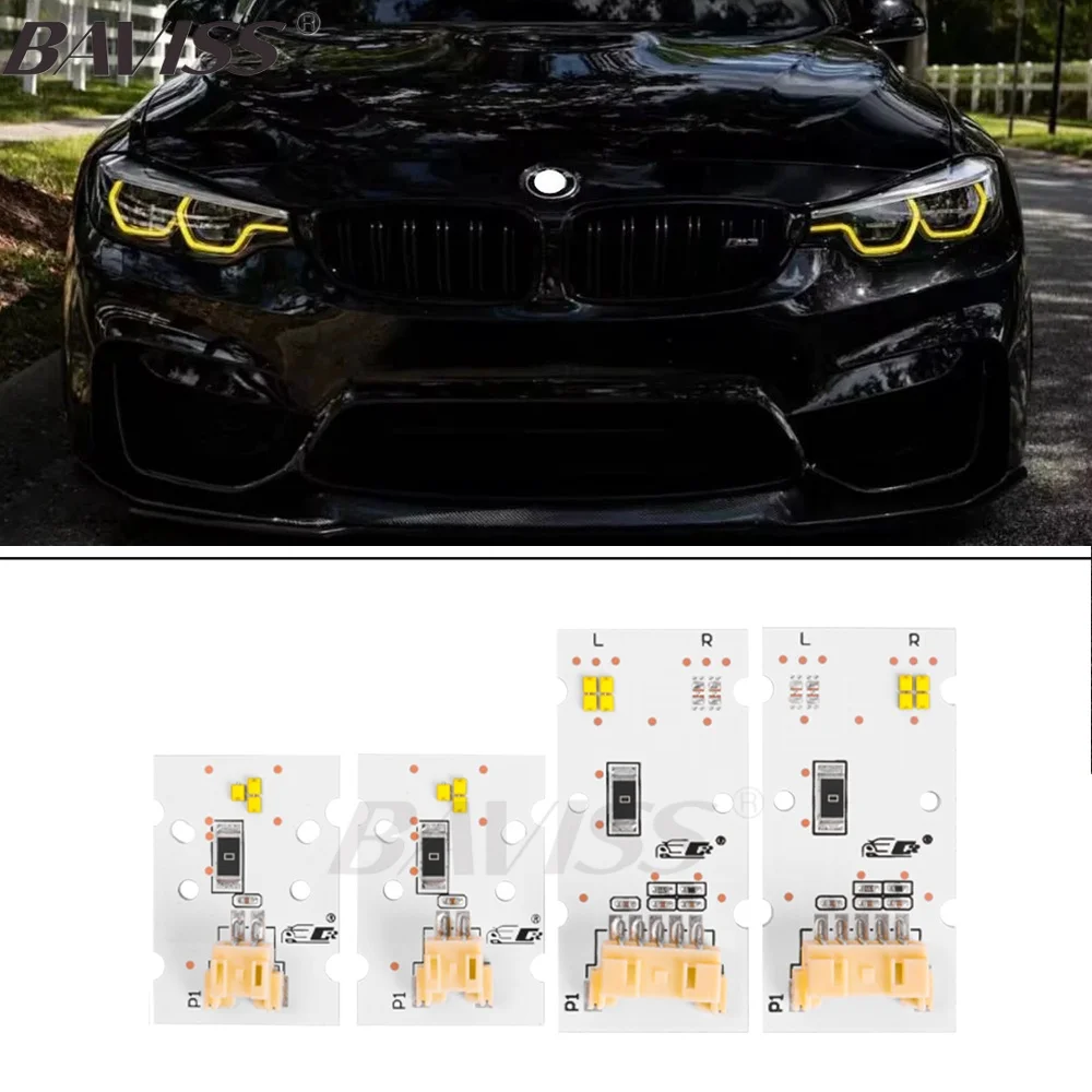 

Icedrivev for BMW M3 M4 Angel Eyes DRL RGB multicolor LED boards F80 F82 M3 GTS daytime running lights RGBW Yellow Module Amber