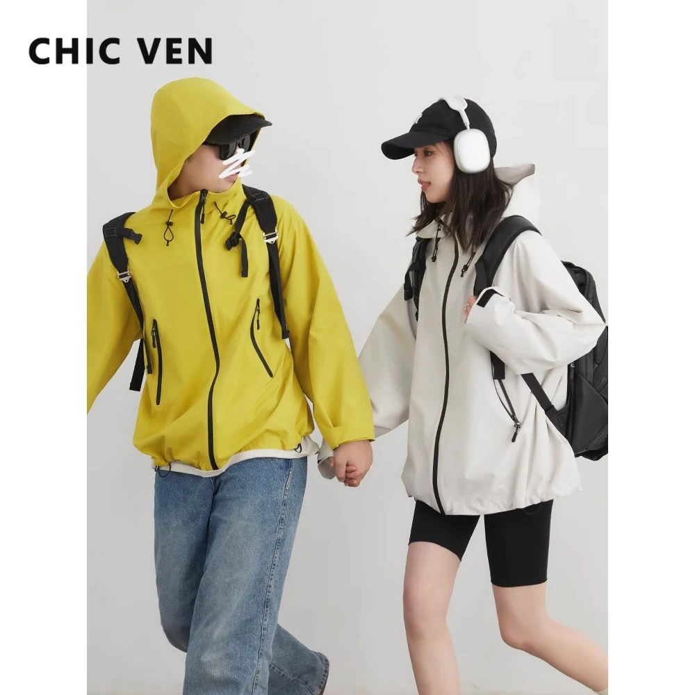 

CHIC VEN женские куртки свободные повседневные новые уличные пальто с капюшоном ветрозащитные повседневные женские уличные куртки весна осень 2025