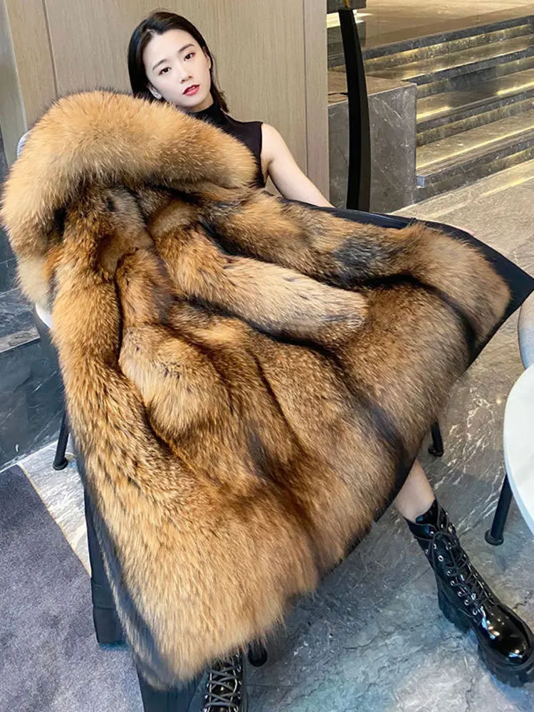 Women's 2024 Winter New Feminine Removable Liner Thickened Medium Long Loose Comfort Jacket Cotton Coats Ladies Over Size Parkas