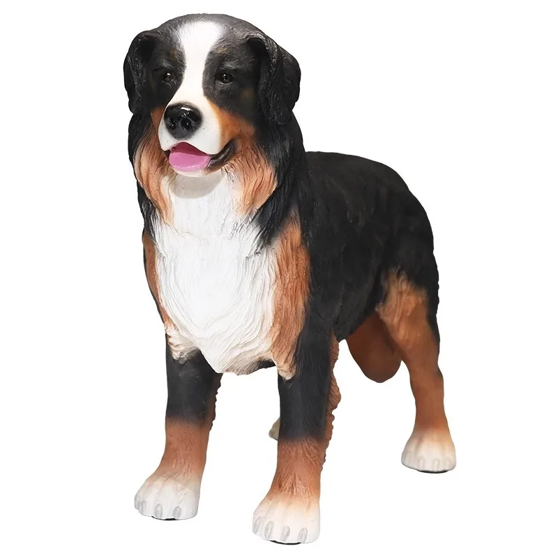 Bernese Mountain Dog Simulation Dog Model Doll Car Ornament Resin Figure Creative Gift