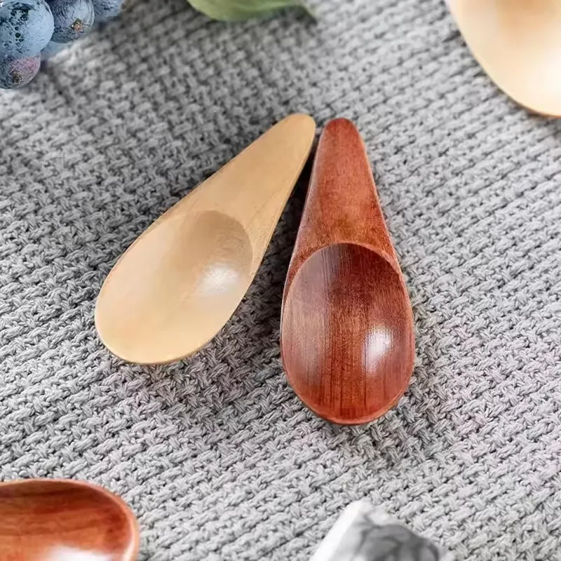 

Wood Mini Creative Tea Spoon Short Handled Condiment Scoop Flatware Coffee Tea Small Sugar Spoon Coffee Spoon Kitchen Gadgets