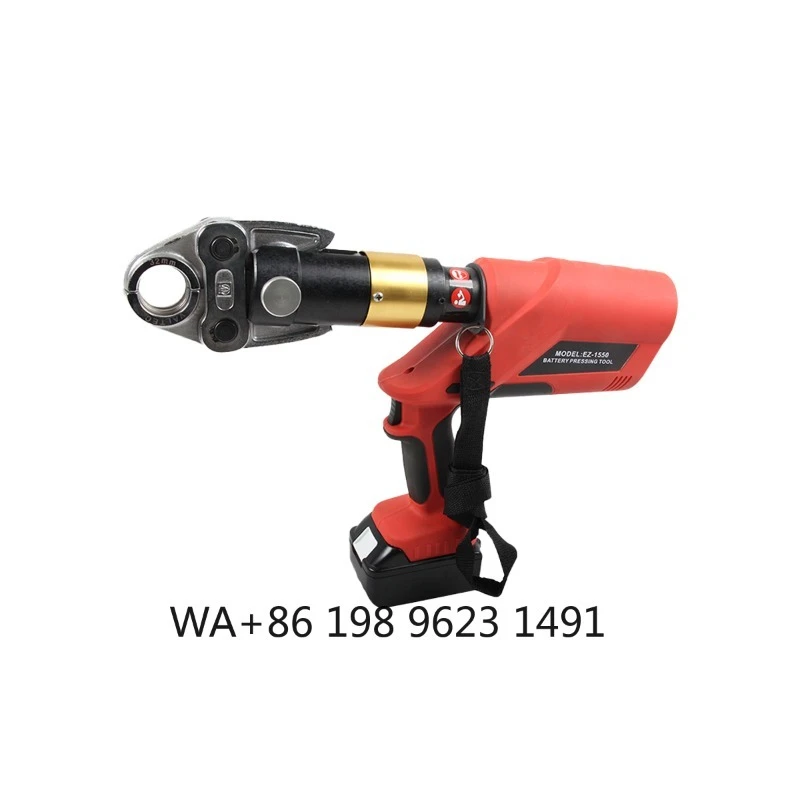 Portable Cordless Hydraulic Crimper, Rechargeable Crimping Pliers for industrial wire terminal connection tasks.