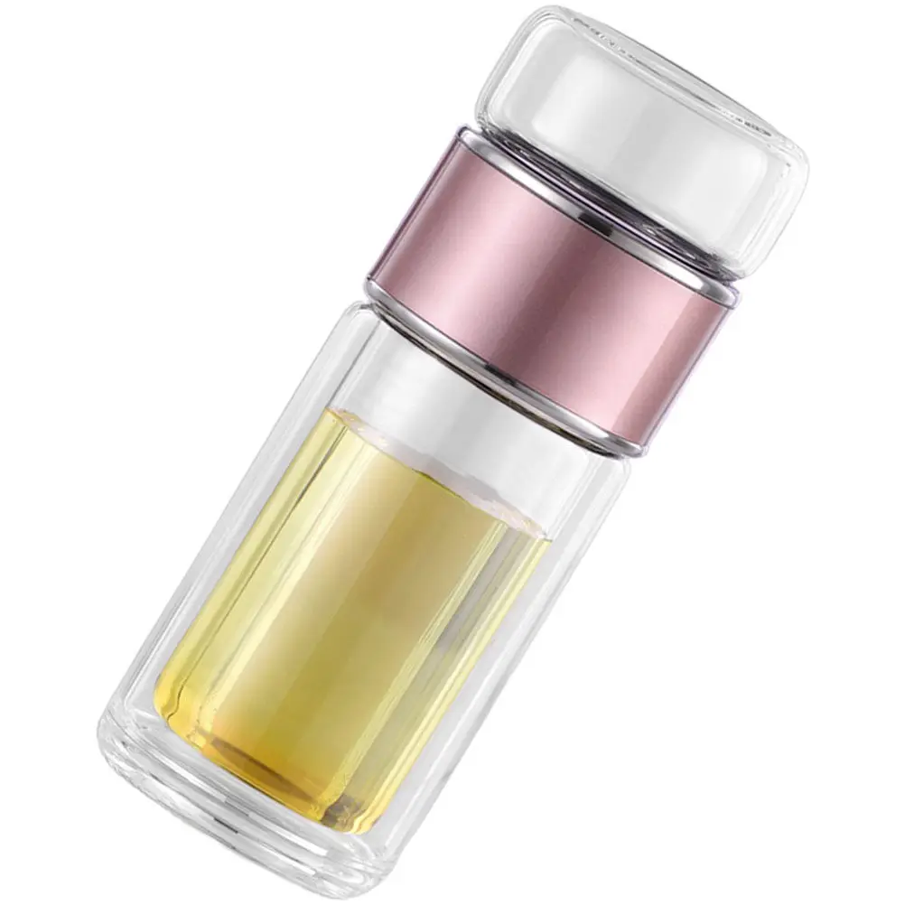 

Glass Tea Infuser Water Separation Bottle Leak-Proof 250Ml Portable Travel Loose Leaf Tea Cup Water Infuser Bottle