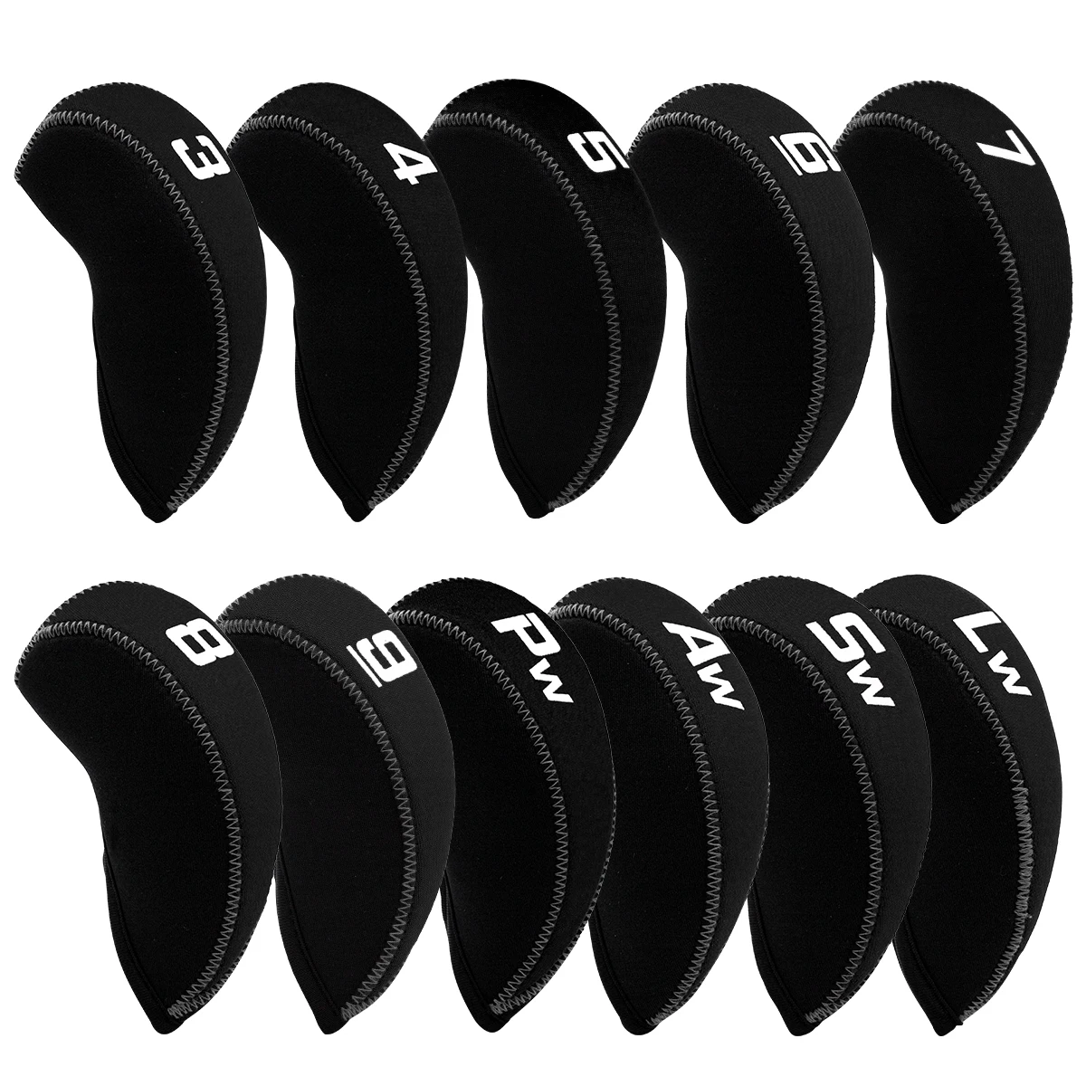 11pcs/Set High Quality Neoprene Golf Iron Headcover Waterproof Golf Club Iron Head Covers Set Protector Case Golf Head Cover Set