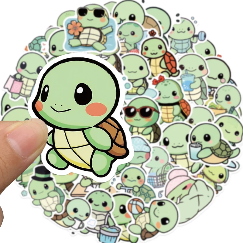 50 قطعة لطيف السلحفاة الصغيرة ملصق الكتابة على الجدران السلحفاة Diary بها بنفسك مذكرات الغيتار الهاتف الأمتعة ملصق الأطفال بنين بنات ملصق اللعب