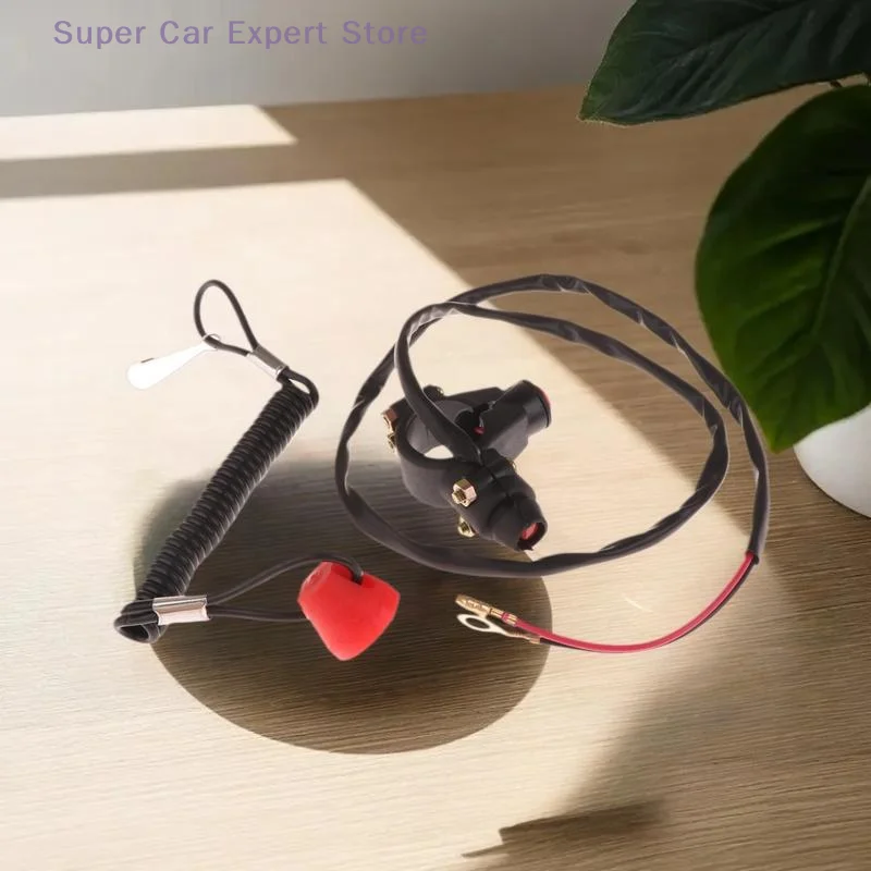 

All-Terrain Vehicle Safe Kill Stop Switch with Tether Lanyard for Motorcycle Mini Dirt Bike Quad Moto.