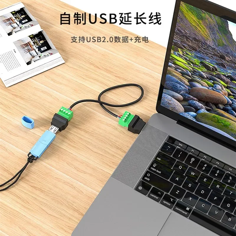 1Pcs USB Female to Screw Connector USB Plug With Shield Connector USB2.0 Female Jack USB Female to Screw Terminal